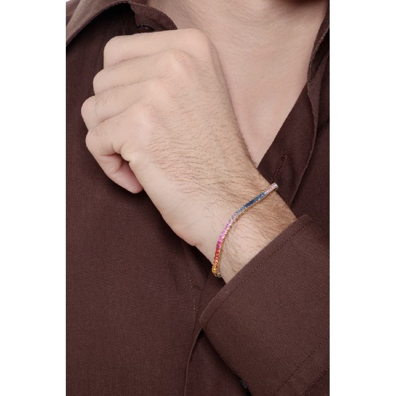 Saphir Armband Tennis Gelbgold Rainbow Kollektion Saphir Armband Tennis Gelbgold Rainbow Kollektion