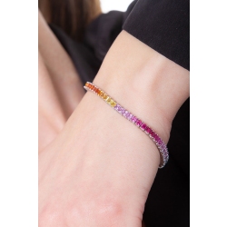 Tennisarmband Weißgold 750 mit Rainbow Saphiren 2