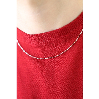 Unisex Halskette Rolò Weißgold 18K 