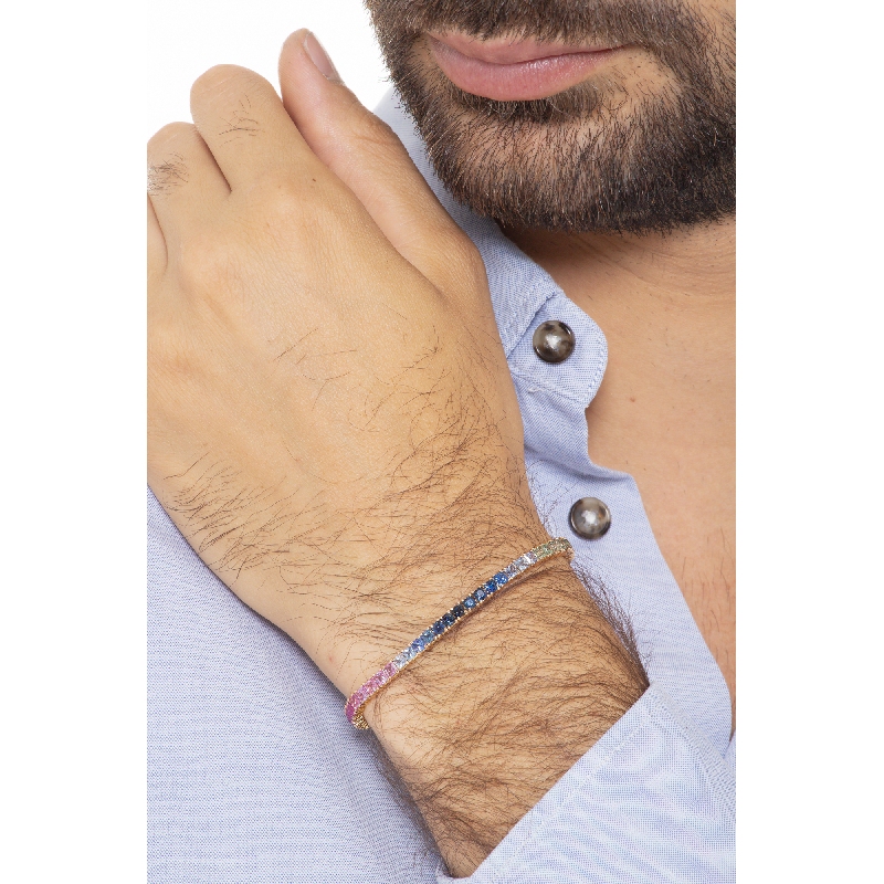 Tennisarmband Gold 18 K – Bunte Saphire Rainbow Tennisarmband Gold 18 K – Bunte Saphire Rainbow