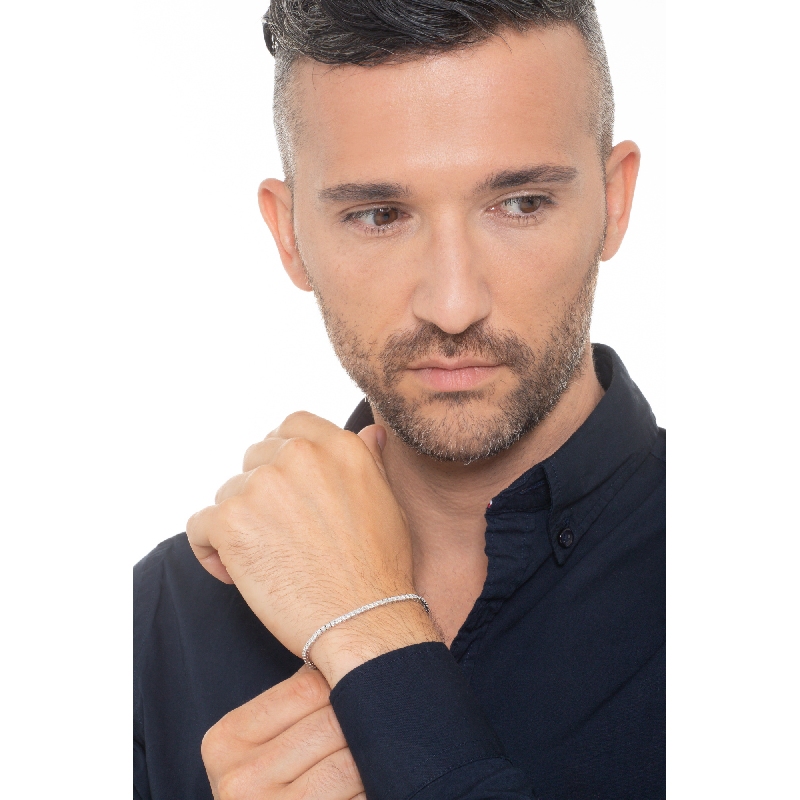 750 Weißgold -Tennisarmband mit 0,025 Karat Diamanten   750 Weißgold -Tennisarmband mit 0,025 Karat Diamanten