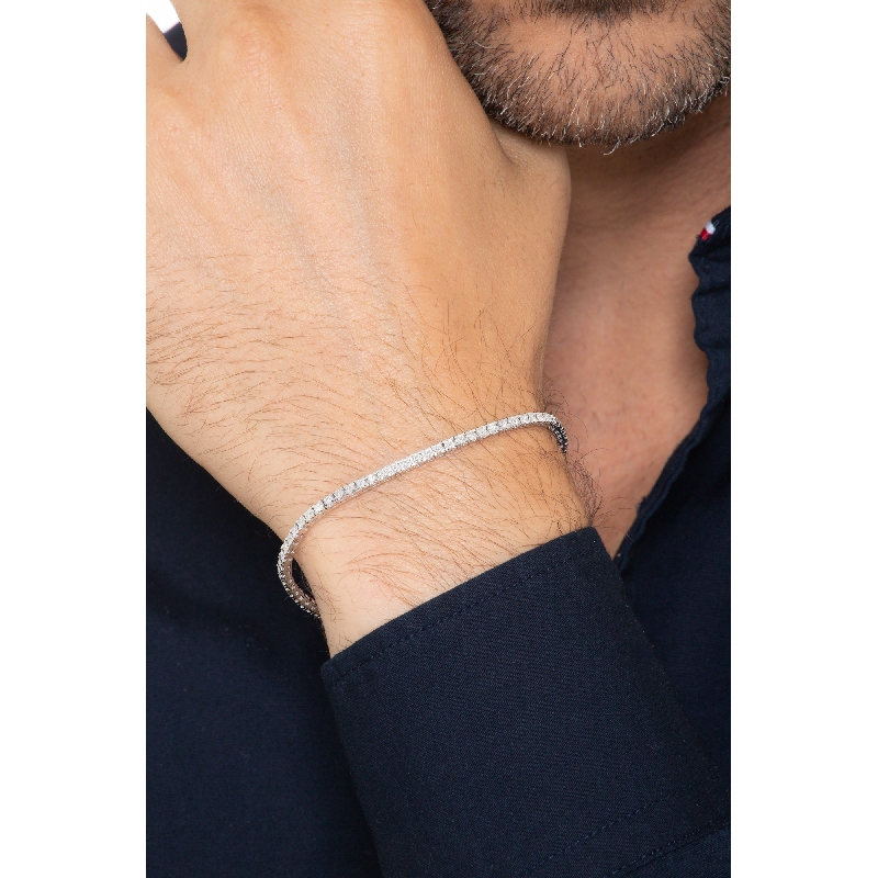 750 Weißgold -Tennisarmband mit 0,025 Karat Diamanten   750 Weißgold -Tennisarmband mit 0,025 Karat Diamanten