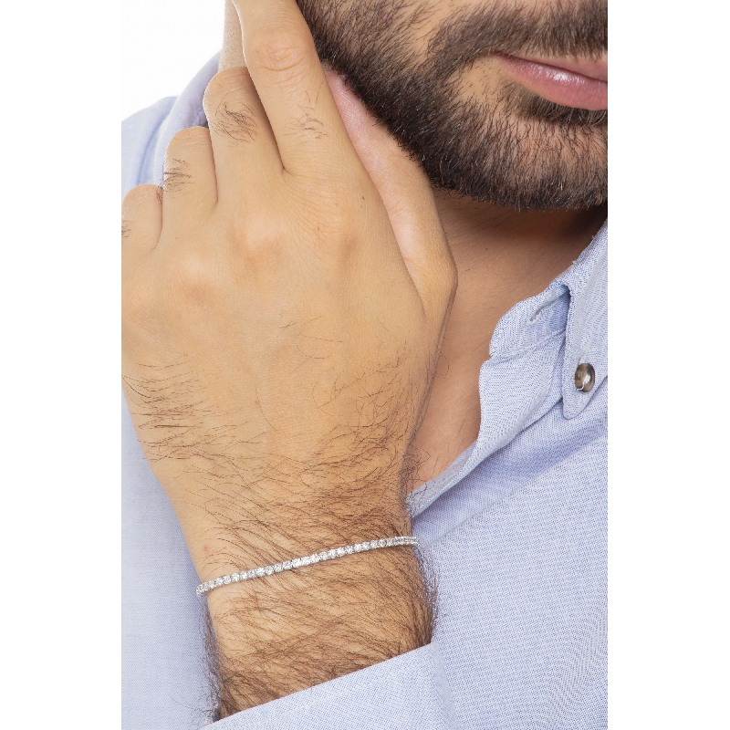 Tennisarmband 18K Weißgold mit 0,035 Karat Diamanten   Tennisarmband 18K Weißgold mit 0,035 Karat Diamanten