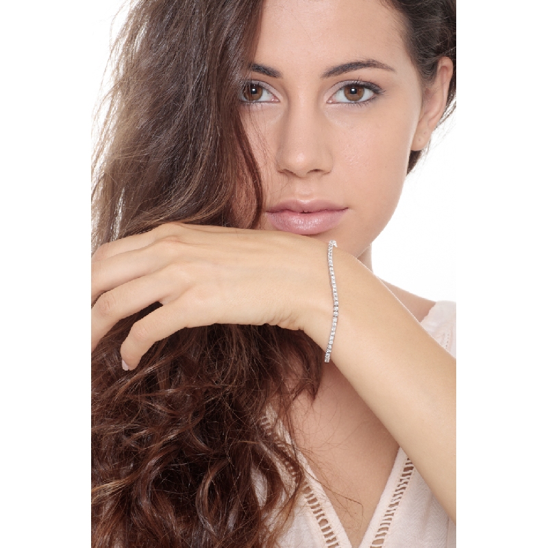 Tennisarmband 18K Weißgold mit 0,035 Karat Diamanten   Tennisarmband 18K Weißgold mit 0,035 Karat Diamanten