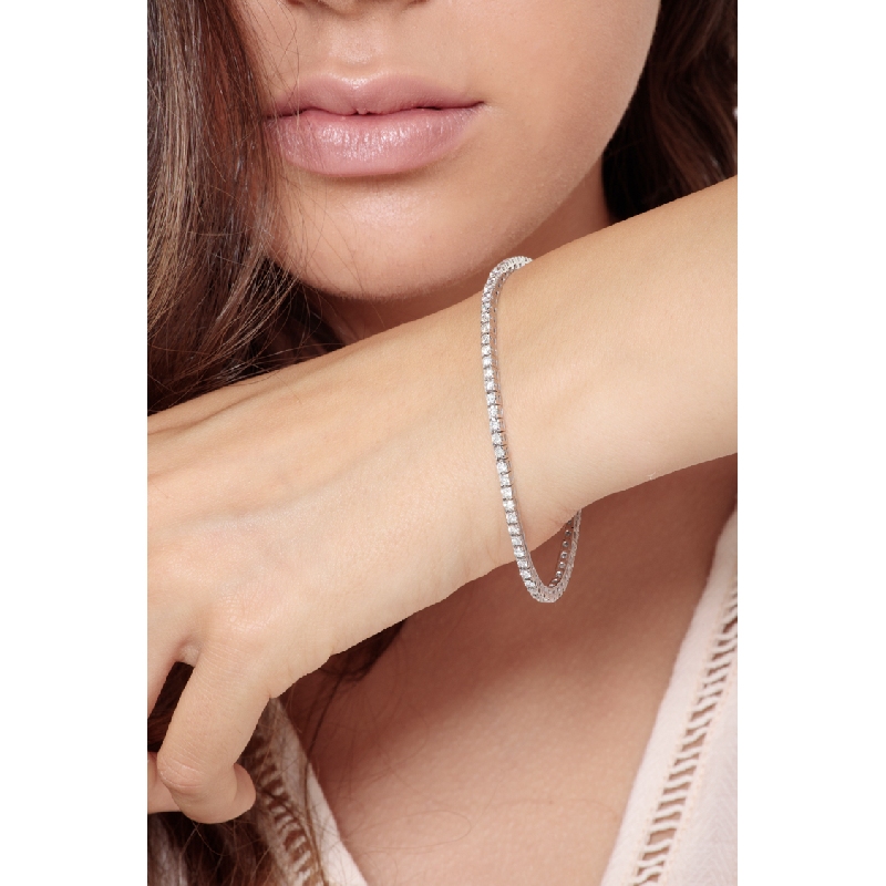 Tennisarmband 18K Weißgold mit 0,035 Karat Diamanten   Tennisarmband 18K Weißgold mit 0,035 Karat Diamanten