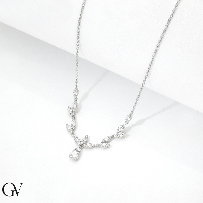 Collier mit Diamanten 750er Weißgold