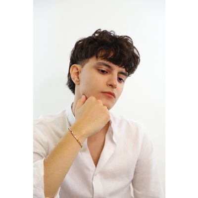 Saphir Armband Tennis aus 18K Gold Rainbow Multicolor