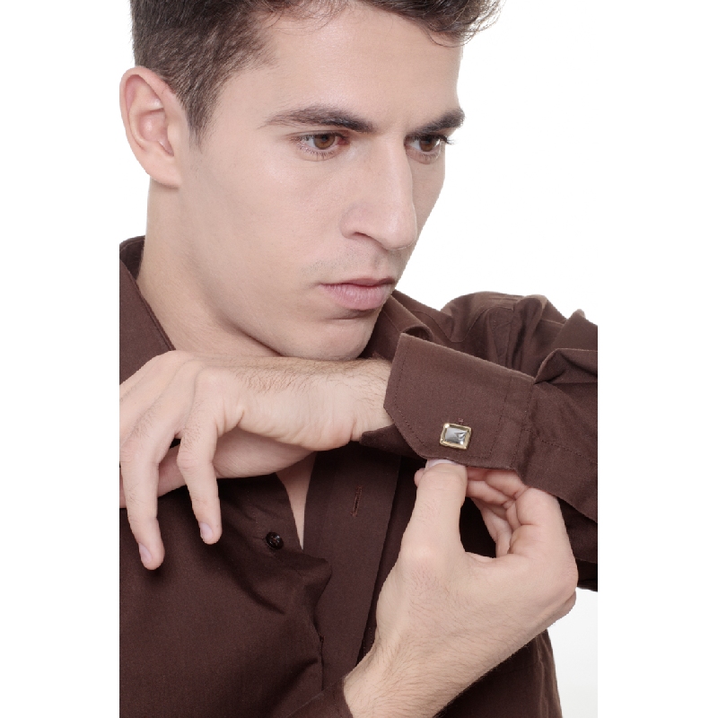 Rechteckige Manschettenknöpfe aus Weiß- und Gelbgold 18k Rechteckige Manschettenknöpfe aus Weiß- und Gelbgold 18k