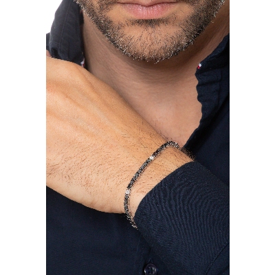 Tennisarmband Weißgold mit schwarzen Diamanten 