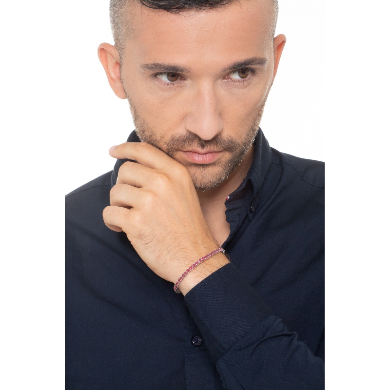 Weißgold 750 Tennisarmband mit Rubinen  Weißgold 750 Tennisarmband mit Rubinen