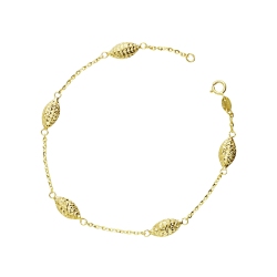 750er Gelbgold Armband mit Kugeln Marquiseschliff