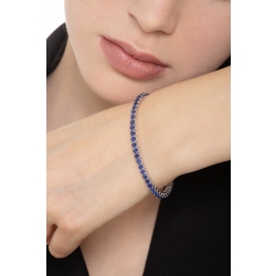 Weißgold 18K Tennisarmband mit blauen Saphiren  2