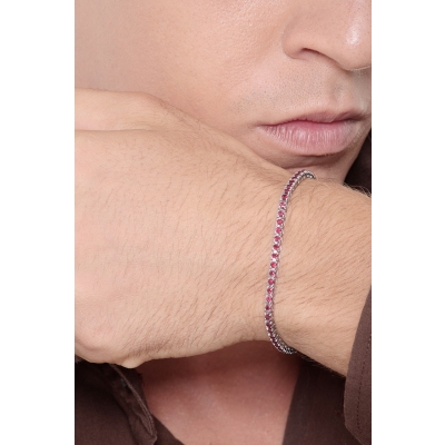 Tennis Armband Weißgold mit Rubinen 