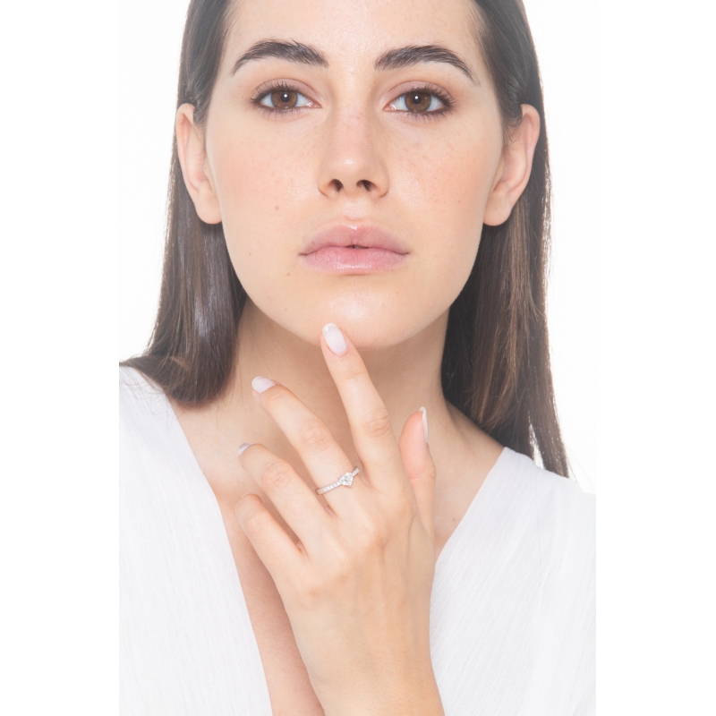 Diamant Ring Herzschliff 0.70 kt GIA Weißgold 18K Diamant Ring Herzschliff 0.70 kt GIA Weißgold 18K