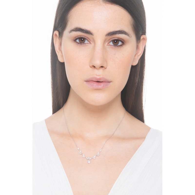 Collier mit Diamanten 750er Weißgold Collier mit Diamanten 750er Weißgold