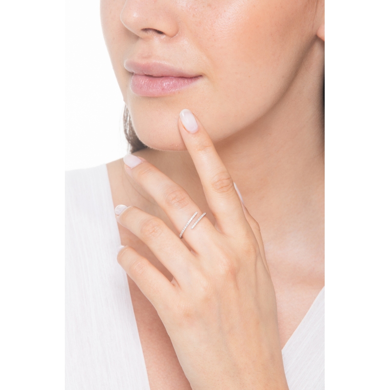 Designer Ring TOI ET MOI aus Weißgold 18K mit Brillanten Designer Ring TOI ET MOI aus Weißgold 18K mit Brillanten