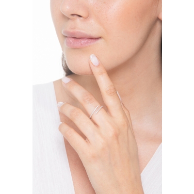 Designer Ring TOI ET MOI aus Weißgold 18K mit Brillanten