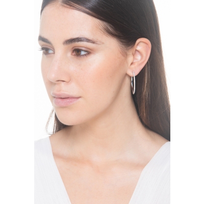 Große Diamant-Creole in Weißgold 750