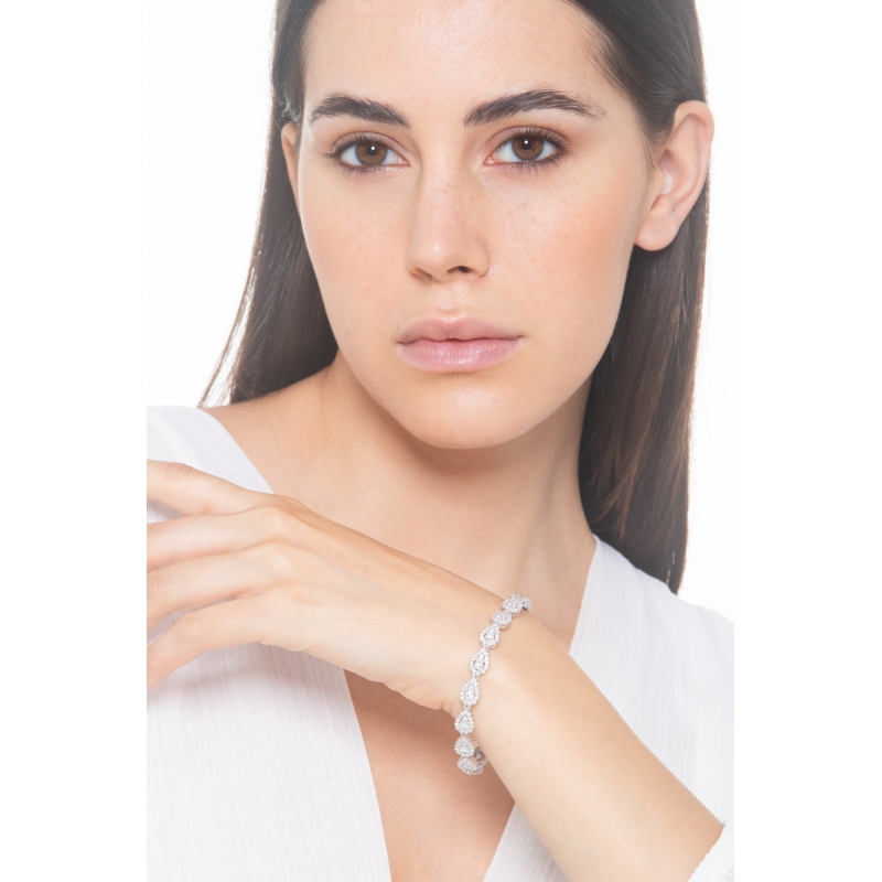 Armband 750er Weißgold mit Tropfen aus Diamanten  Armband 750er Weißgold mit Tropfen aus Diamanten