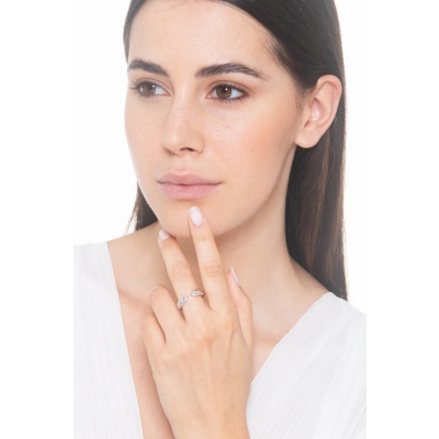 Designer Ring aus 750er Weißgold mit Brillanten