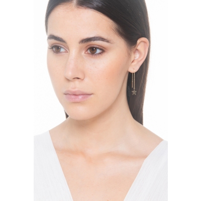 Ohrhänger mit Stern aus 18K Gelbgold