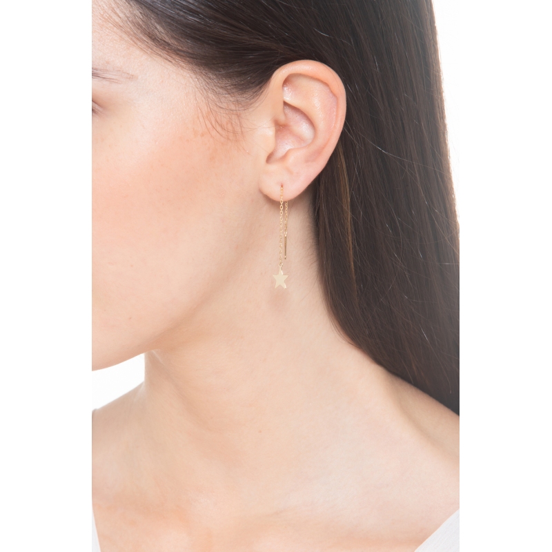 Ohrhänger mit Stern aus 18K Gelbgold Ohrhänger mit Stern aus 18K Gelbgold