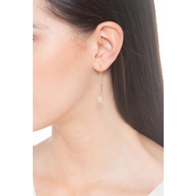 Ohrhänger mit Stern aus 18K Gelbgold