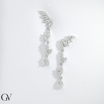 Ohrhänger Weißgold 18K mit Diamanten  