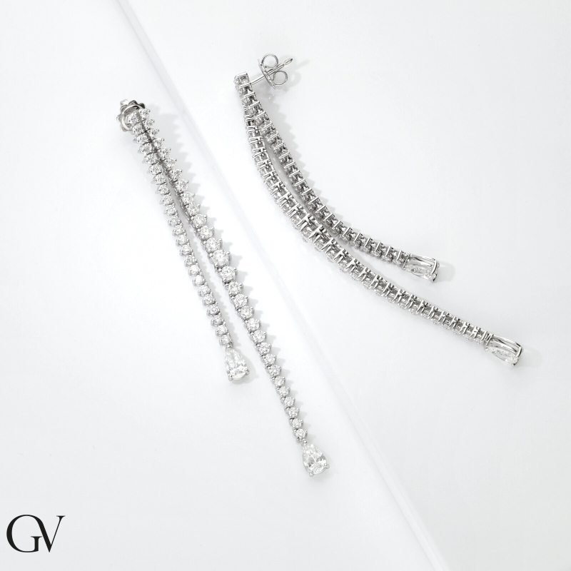 Ohrhänger mit Brillanten und Diamant Tropfen 