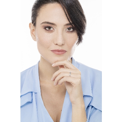 750 Weißgoldring mit 5 Diamanten 0,25 Karat