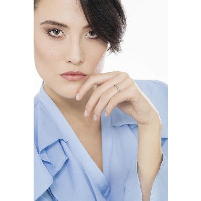 Weißgold Ring mit 5 Diamanten 0,40 Karat