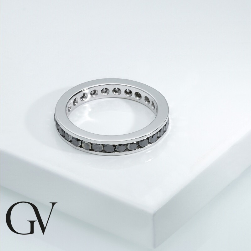 Memoire Ring schwarze Diamanten Weißgold  Memoire Ring schwarze Diamanten Weißgold