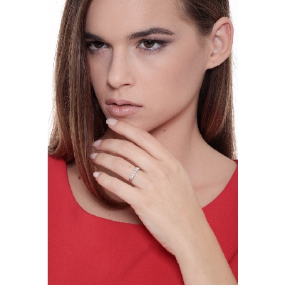 Weißgold Ring mit 5 Diamanten 0,45 Karat