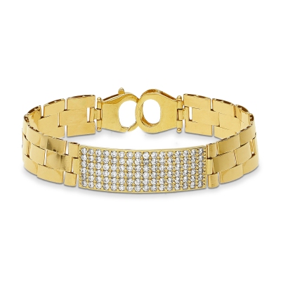 Herrenarmband aus 18K Gelbgold mit Zirkonia