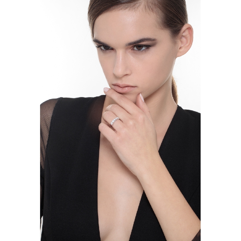 Weißgoldring mit 5 Brillanten