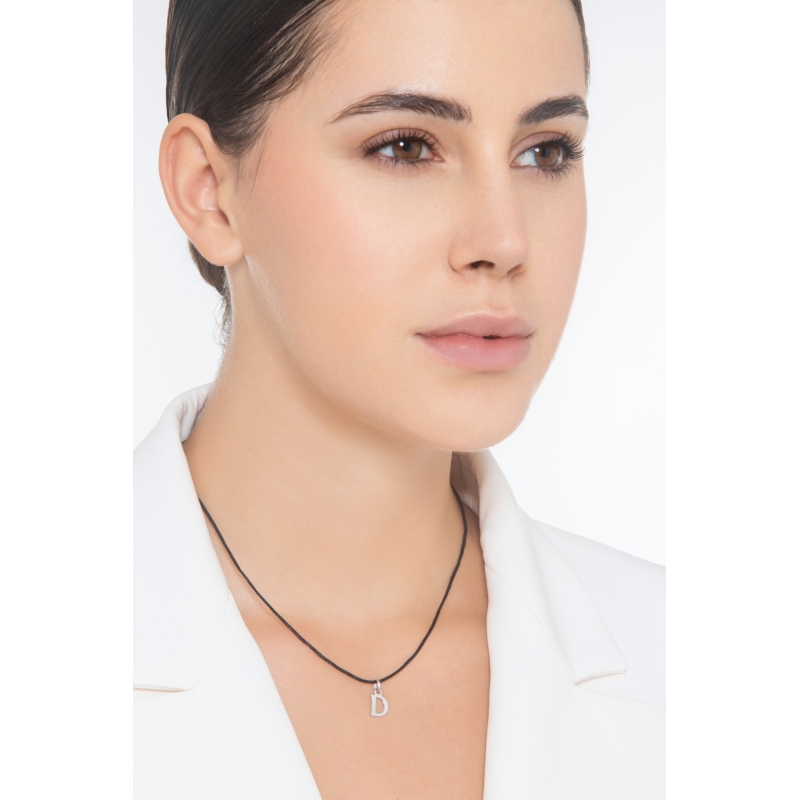 750er Weißgold Anhänger Buchstabe D