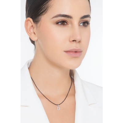 750er Weißgold Anhänger Buchstabe D