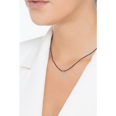 750er Weißgold Anhänger Buchstabe D