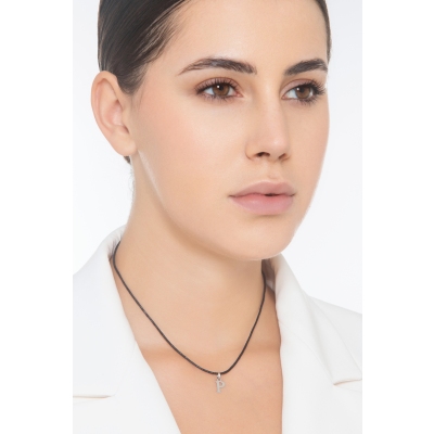 Buchstaben Anhänger P aus Weißgold 18K