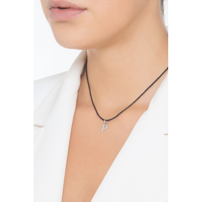 Buchstaben Anhänger P aus Weißgold 18K