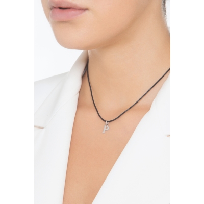 Buchstaben Anhänger P aus Weißgold 18K