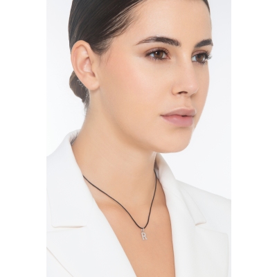 Buchstaben Anhänger R aus Weißgold 18K