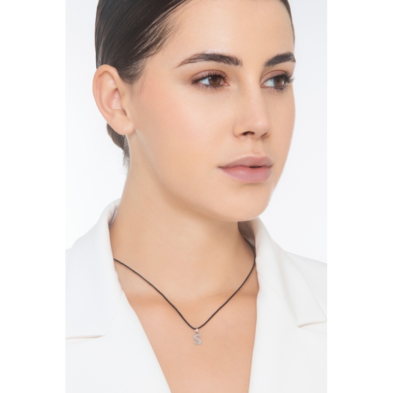 Buchstaben Anhänger S aus Weißgold 18K