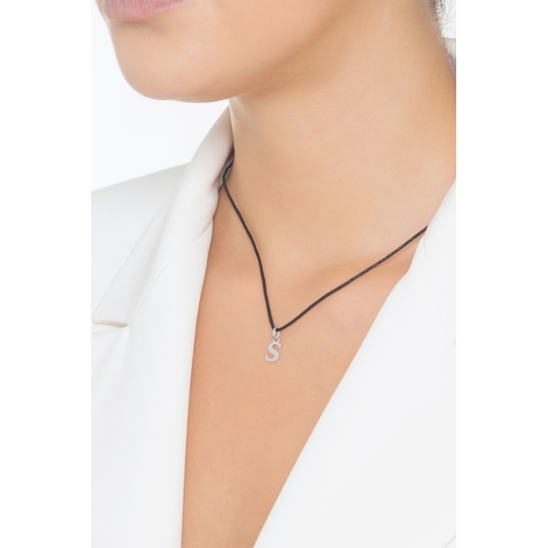 Buchstaben Anhänger S aus Weißgold 18K