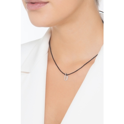 Buchstaben Anhänger U aus Weißgold 18K