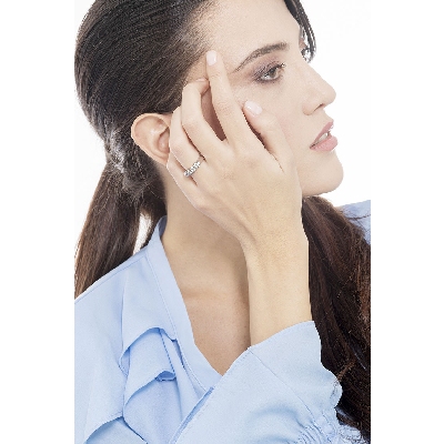 Diamantring Weißgold mit 5 Edelsteinen