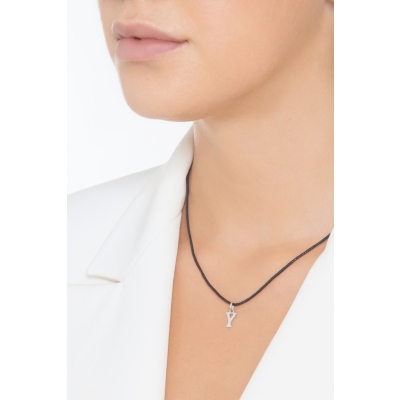Anhänger Buchstabe Y Weißgold 18K 