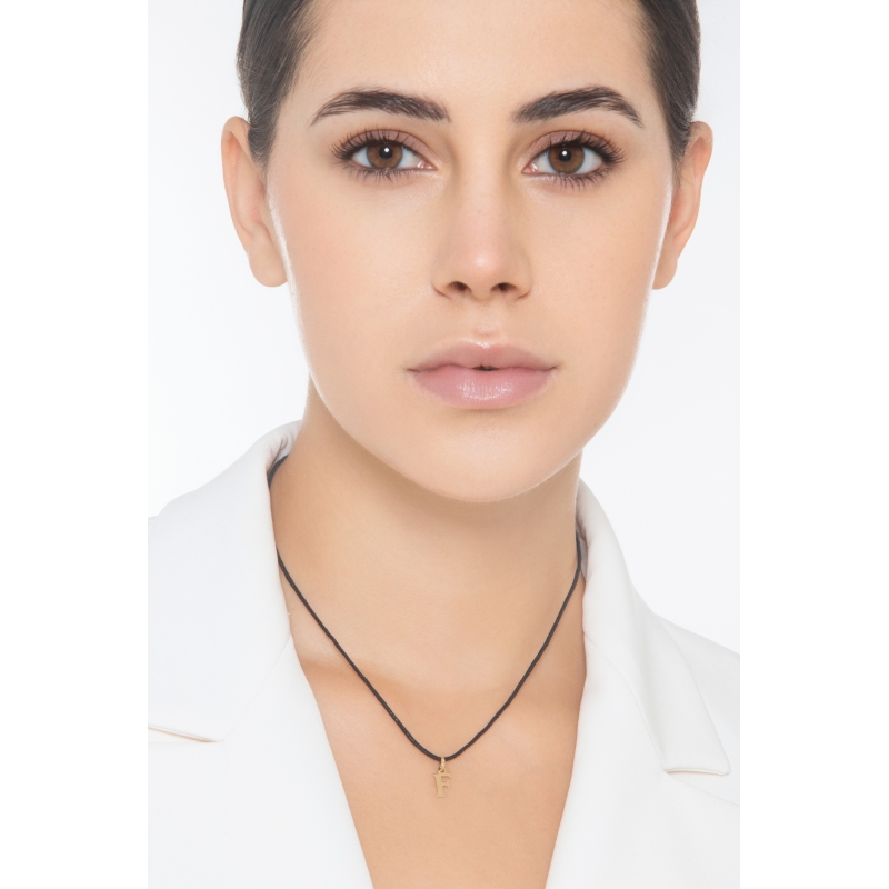 Buchstaben Anhänger F aus Gelbgold 18K