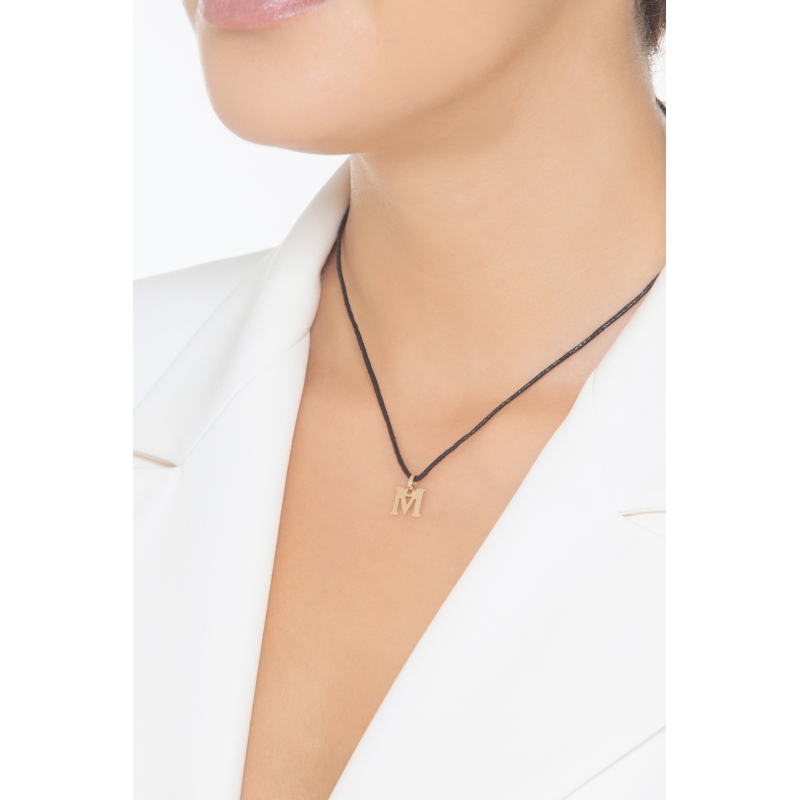 Buchstaben Anhänger M Gelbgold 18K