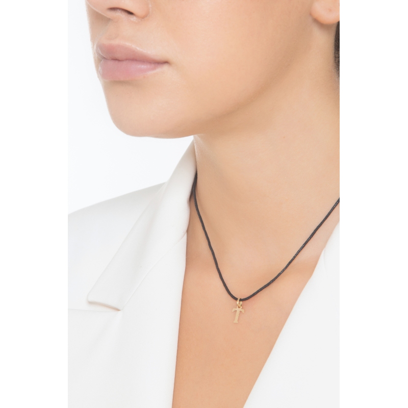 Buchstaben Anhänger T aus Gelbgold 18K 